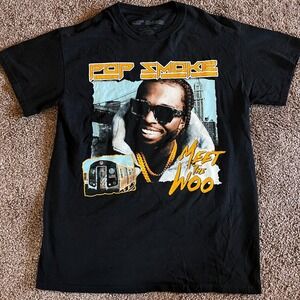 Pop Smoke Meet The Woo Graphic Print Short Sleeve T-Shirt‎ Black Medium